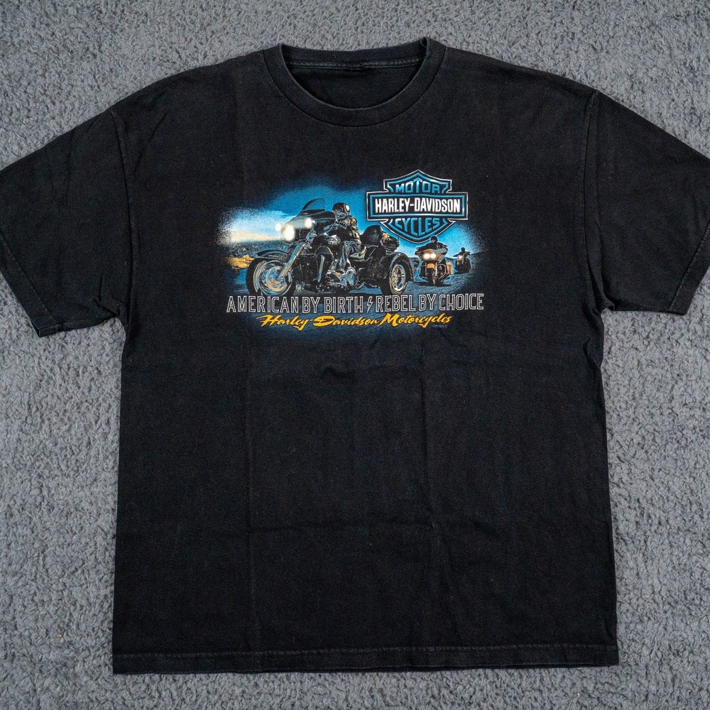 Vintage Harley Davidson Shirt Mens XL Black Single Stitch Wisconsin Short Sleeve